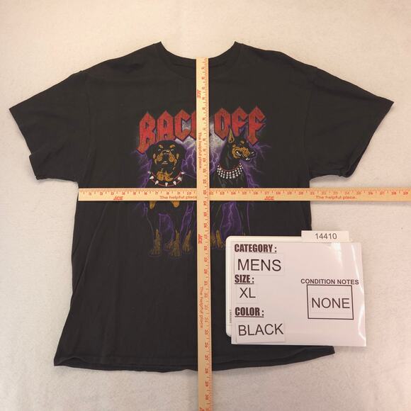 DOM Back Off Graphic Short Sleeve T Shirt Mens Size Extra Large XL Black - Picture 5 of 9
